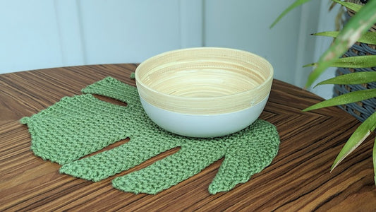 Monstera Leaf Trivet, Placemat, Crochet, Monstera Leaf Placemat, Home Decor