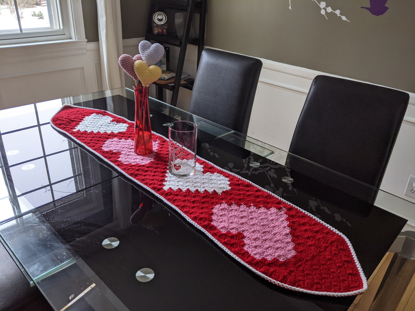 Valentines Day Table Runner With Hearts