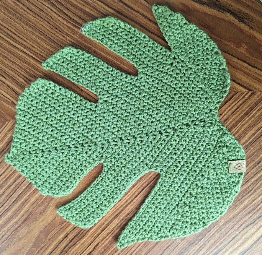 Monstera Leaf Trivet, Placemat, Crochet, Monstera Leaf Placemat, Home Decor